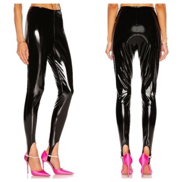 Amina Muaddi x Wolfrod Latex Stirrup Leggings 🖤 sz 6 NWOT - Picture 5 of 16